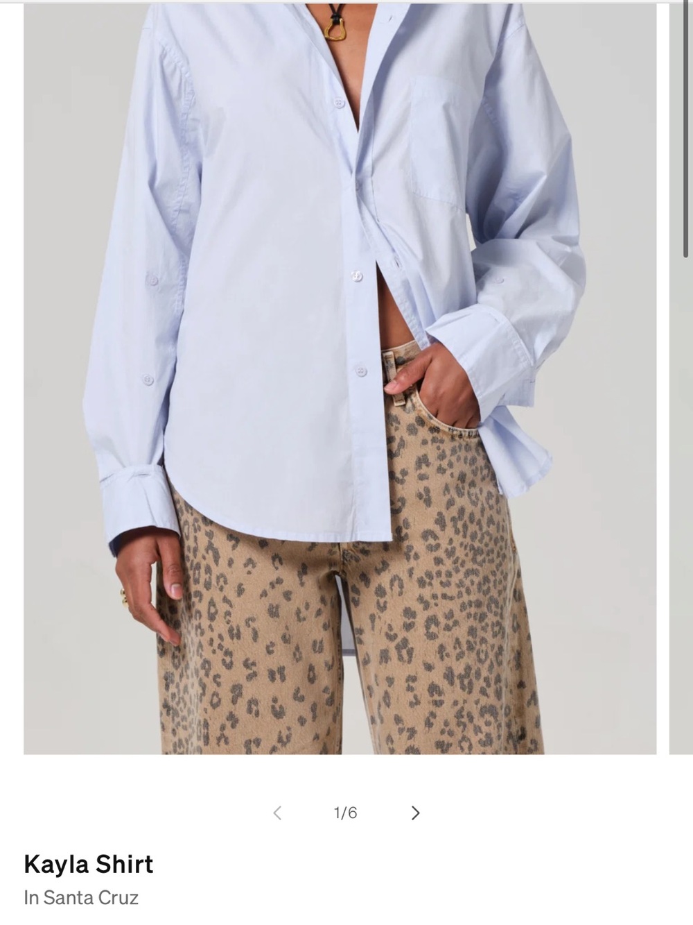 Citizens Of Humanity Pale Blue Kayla Button-Down Shirt size M color Santa Cruz